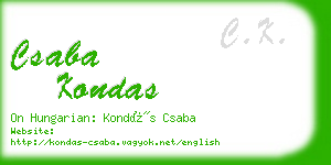 csaba kondas business card